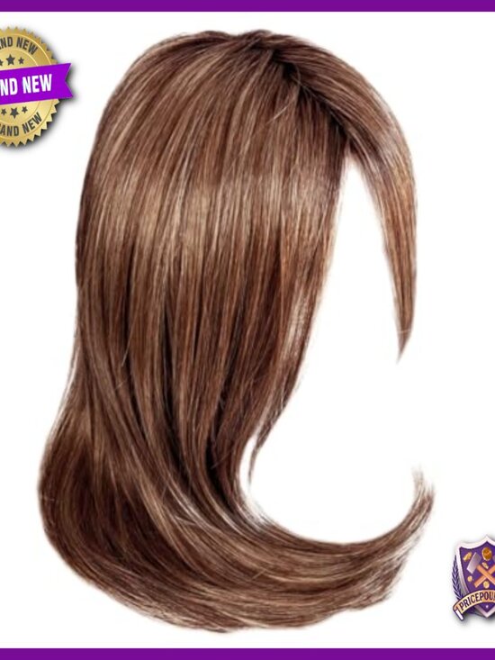 Heat-Friendly Synthetic Long Bob Wig, Hand-Tied Mono Top, Average Cap main image 5